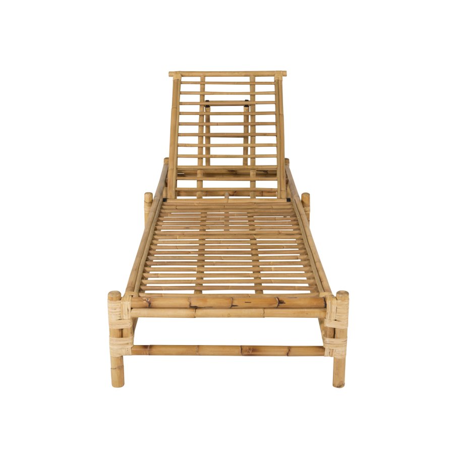 VENTURE DESIGN Cane sun lounge - Bamboo / Grey Cushion