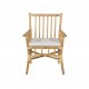 VENTURE DESIGN Cane havestol, m. armln og hynde - gr stof, natur bambus og rattan