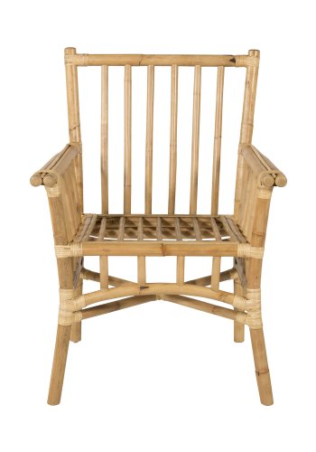 VENTURE DESIGN Cane havestol, m. armln og hynde - gr stof, natur bambus og rattan