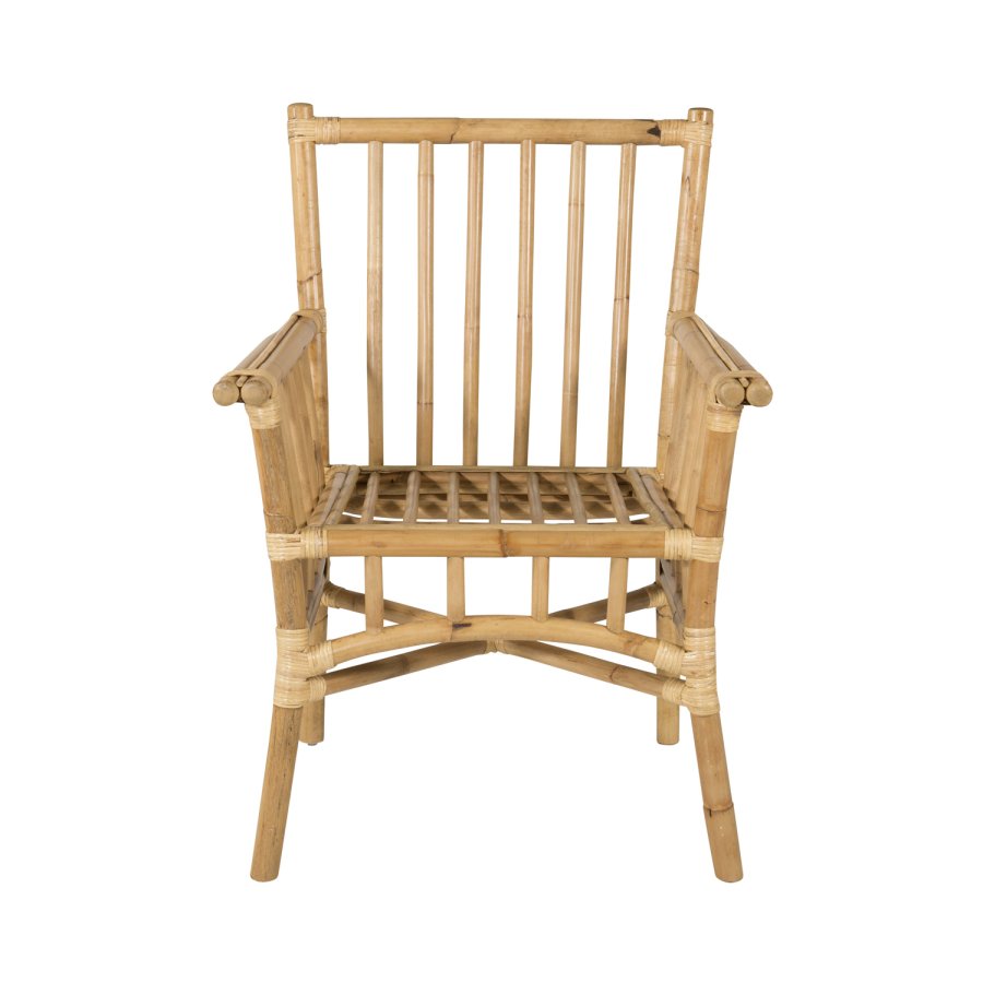 VENTURE DESIGN Cane havestol, m. armln og hynde - gr stof, natur bambus og rattan