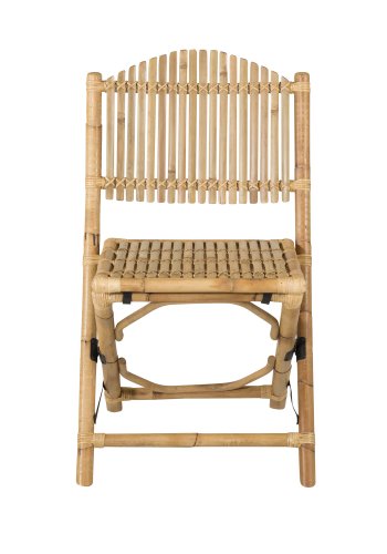 VENTURE DESIGN Cane foldestol til haven, m. hynde - gr stof, natur bambus og rattan