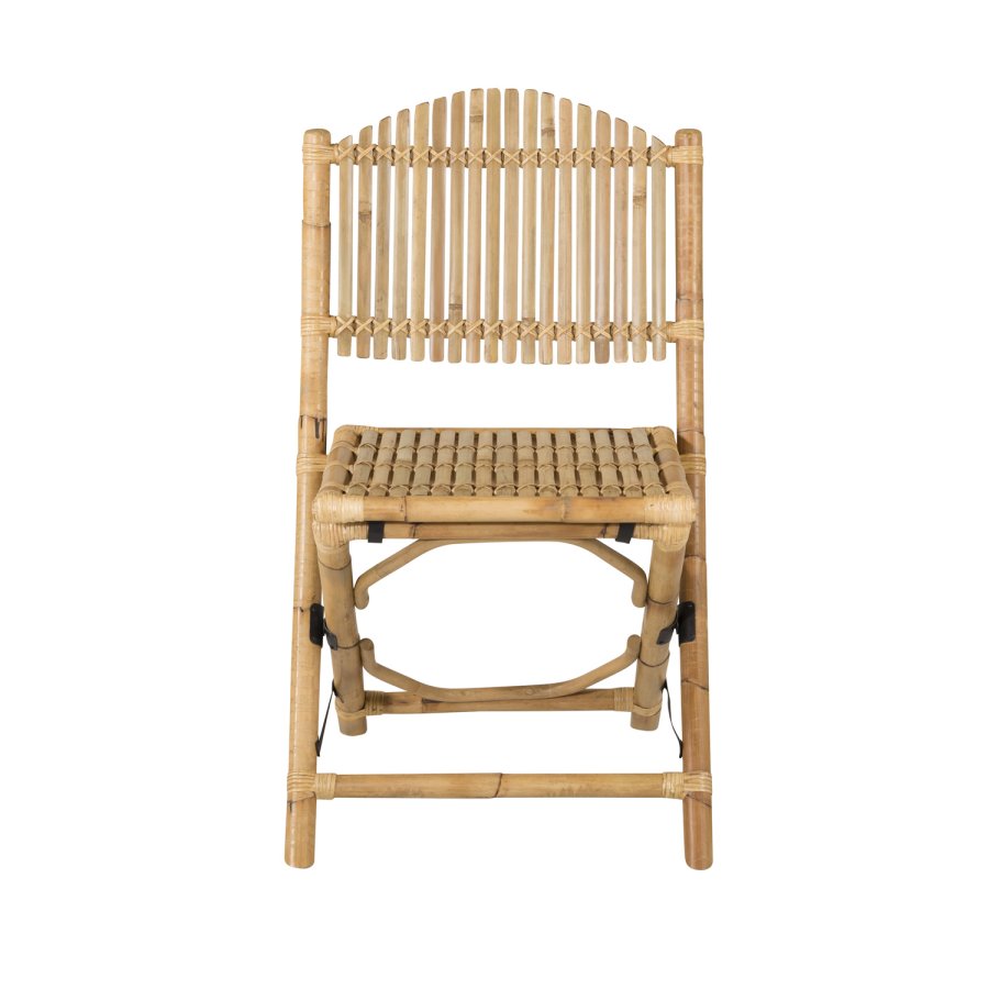 VENTURE DESIGN Cane foldestol til haven, m. hynde - gr stof, natur bambus og rattan