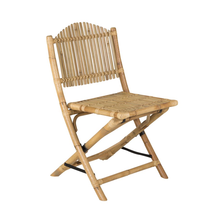 VENTURE DESIGN Cane foldestol til haven, m. hynde - gr stof, natur bambus og rattan