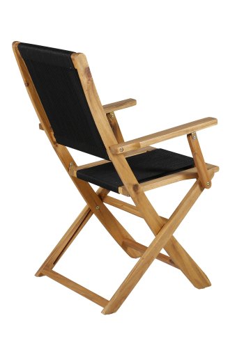 VENTURE DESIGN Little John 5 pos. havestol, m. armln - sort reb og natur akacietr