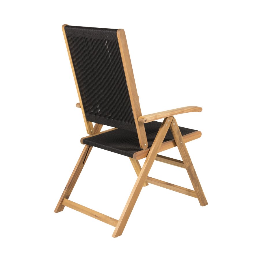 VENTURE DESIGN Little John 5 pos. havestol, m. armln - sort reb og natur akacietr