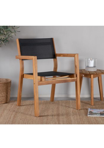 VENTURE DESIGN Venice havestol, m. armln - sort textilene og natur teaktr