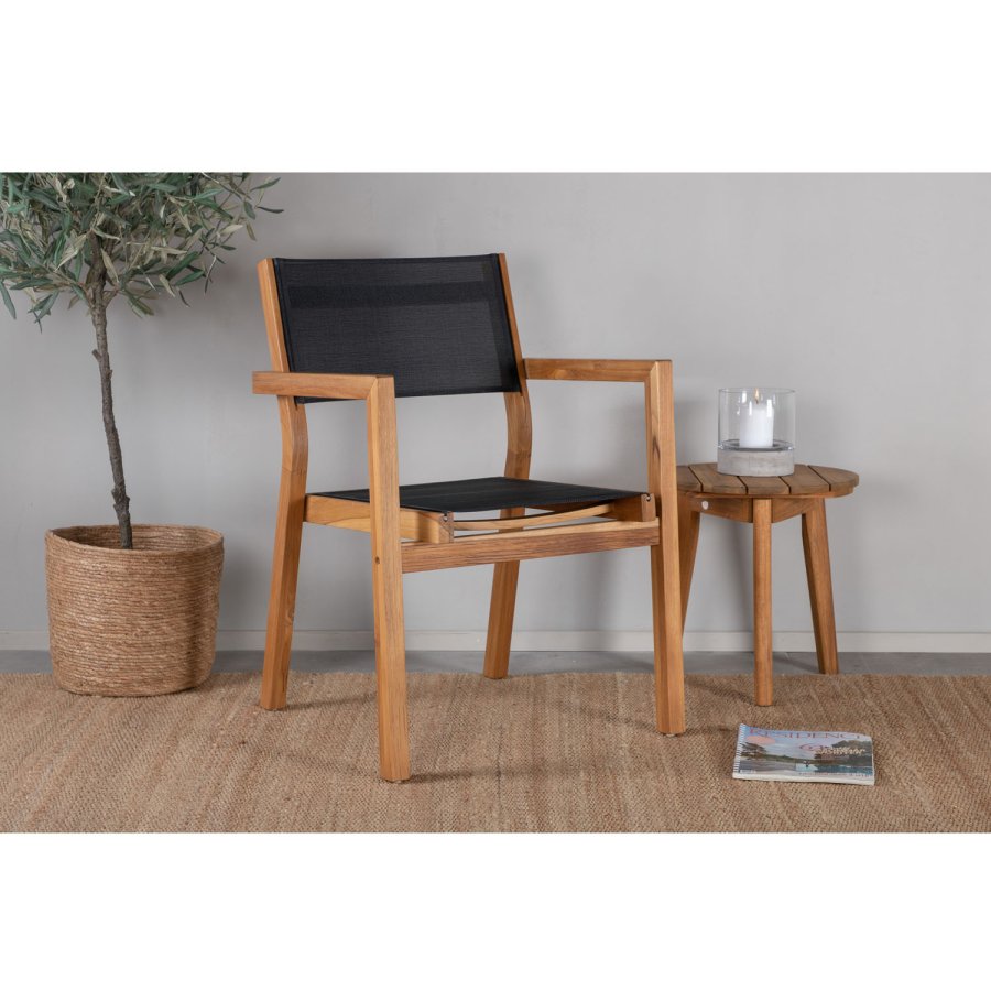 VENTURE DESIGN Venice havestol, m. armln - sort textilene og natur teaktr