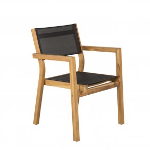 VENTURE DESIGN Venice havestol, m. armln - sort textilene og natur teaktr