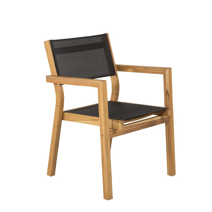 VENTURE DESIGN Venice havestol, m. armln - sort textilene og natur teaktr