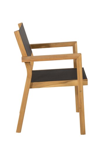 VENTURE DESIGN Venice havestol, m. armln - sort textilene og natur teaktr