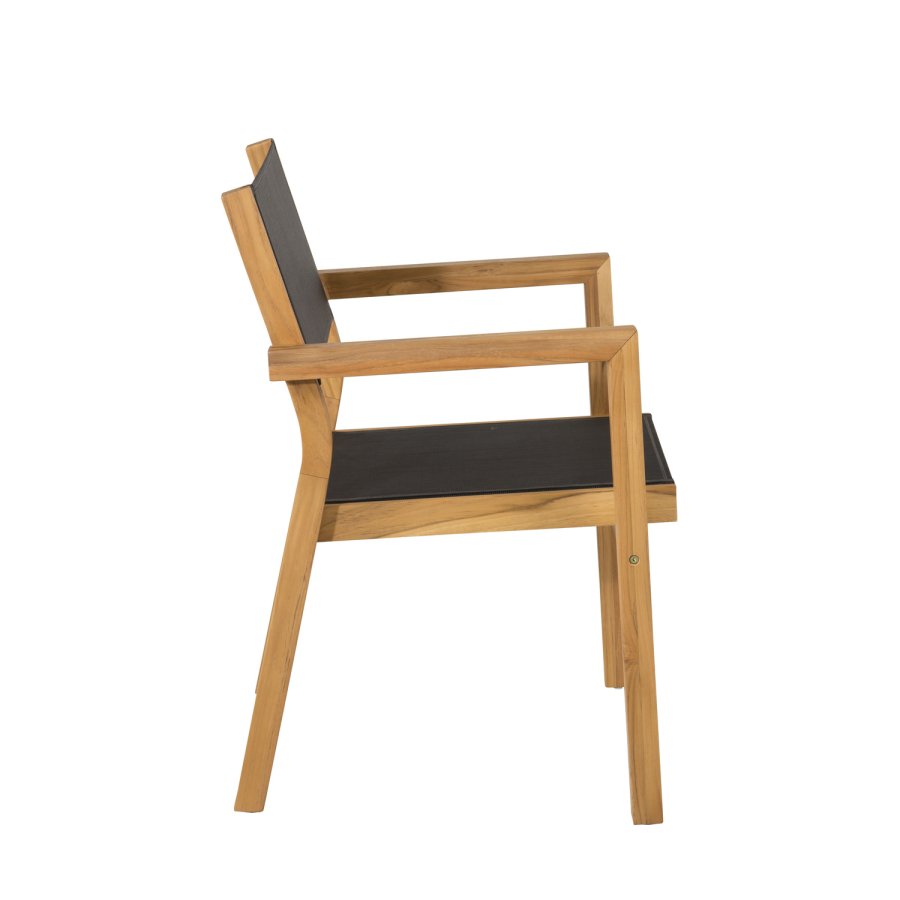 VENTURE DESIGN Venice havestol, m. armln - sort textilene og natur teaktr