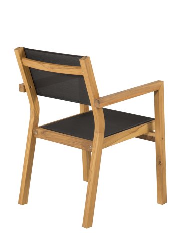 VENTURE DESIGN Venice havestol, m. armln - sort textilene og natur teaktr