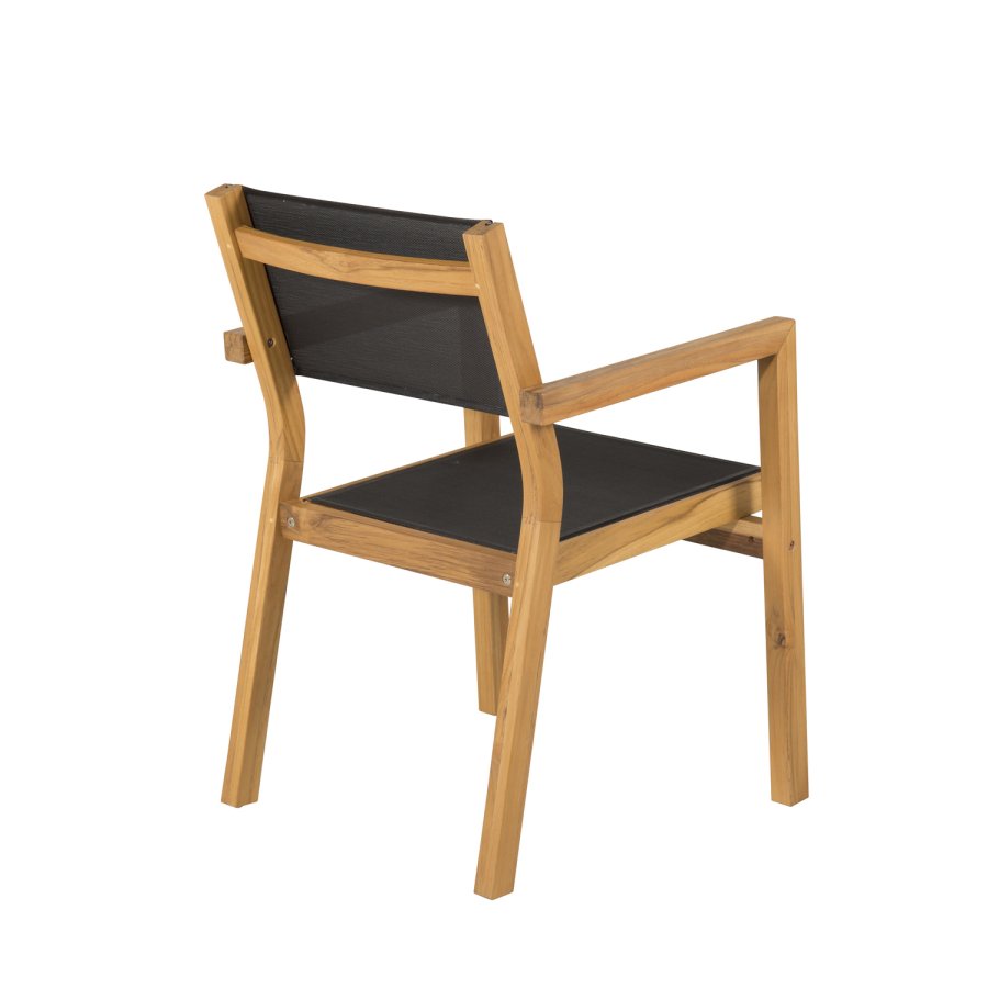 VENTURE DESIGN Venice havestol, m. armln - sort textilene og natur teaktr