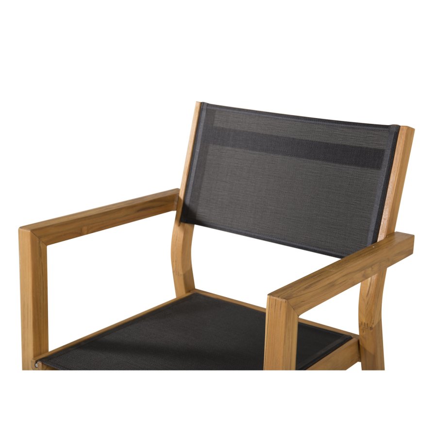 VENTURE DESIGN Venice havestol, m. armln - sort textilene og natur teaktr