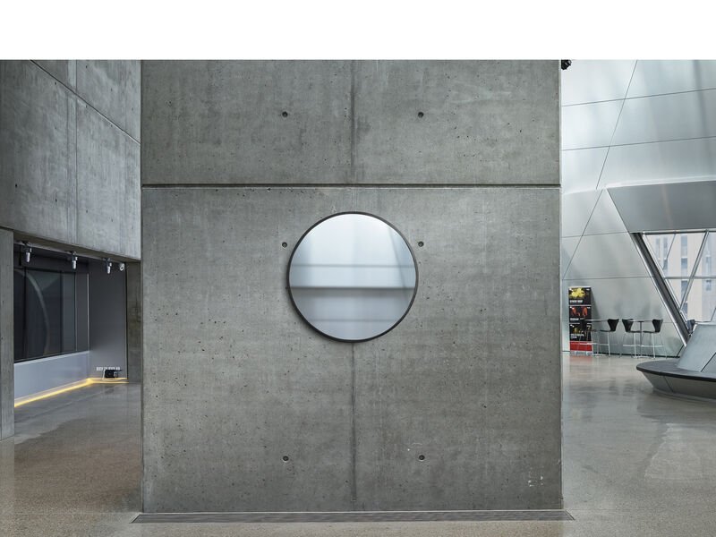 VILLA COLLECTION Vardo vgspejl, rund - spejlglas og sort jern (100)