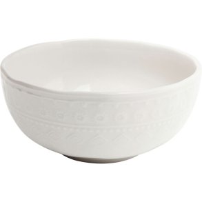 KARE DESIGN Karma skl, m. reliefmnster, rund - hvid keramik (15)