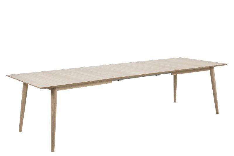 ACT NORDIC Century Spisebord - Naturfarvet tr, hvidpigmenteret eg, m. udtrk, rektangulr, (75x200x100)