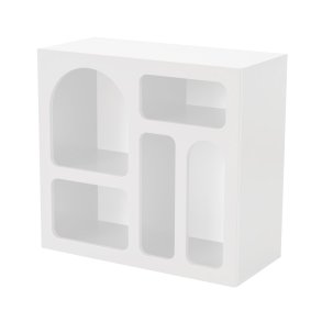 NORDVÄRK Lessa konsolbord, m. 5 rum - hvid melamin (80x37)