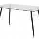 ACT NORDIC Wilma spisebord - Klar/sort glas, m. glasplade og sorte ben, rektangulr, inkl plastik fodsko, (75x140x80)