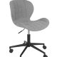 ZUIVER OMG kontorstol, hjdejusterbar, m. hjul - gr polyester og sort metal
