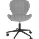 ZUIVER OMG kontorstol, hjdejusterbar, m. hjul - gr polyester og sort metal