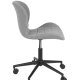 ZUIVER OMG kontorstol, hjdejusterbar, m. hjul - gr polyester og sort metal