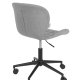 ZUIVER OMG kontorstol, hjdejusterbar, m. hjul - gr polyester og sort metal