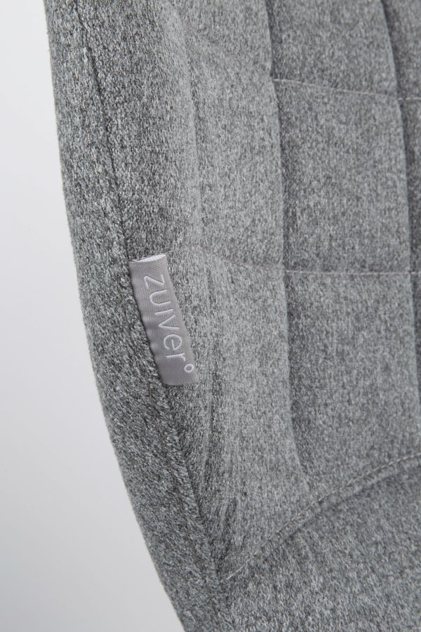 ZUIVER OMG kontorstol, hjdejusterbar, m. hjul - gr polyester og sort metal