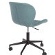 ZUIVER OMG kontorstol, hjdejusterbar, m. hjul - bl polyester og sort metal