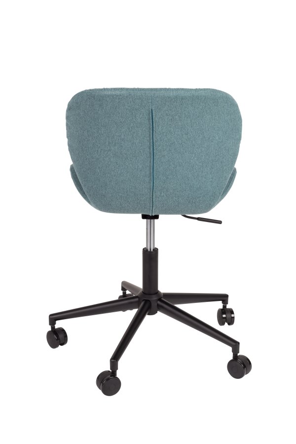 ZUIVER OMG kontorstol, hjdejusterbar, m. hjul - bl polyester og sort metal