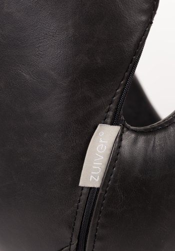 ZUIVER Nikki kontorstol, hjdejusterbar, m. armln og hjul - sort PU og sort stl