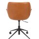 ZUIVER Nikki kontorstol, hjdejusterbar, m. armln og hjul - brun PU og sort stl