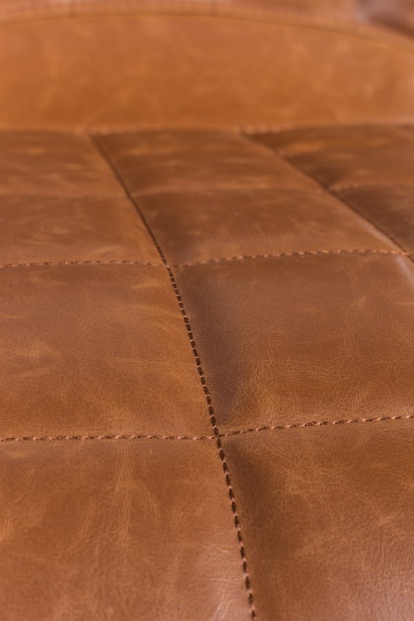 ZUIVER OMG LL kontorstol, hjdejusterbar, m. hjul - brun PU og sort metal