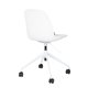 ZUIVER Albert Kuip kontorstol, m. hjul - hvid polyester og hvid aluminium