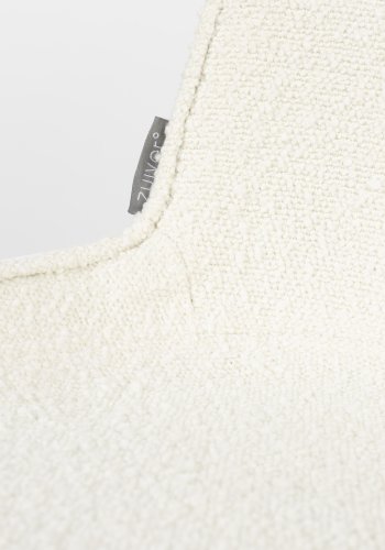 ZUIVER Albert Kuip kontorstol, m. hjul - hvid polyester og hvid aluminium