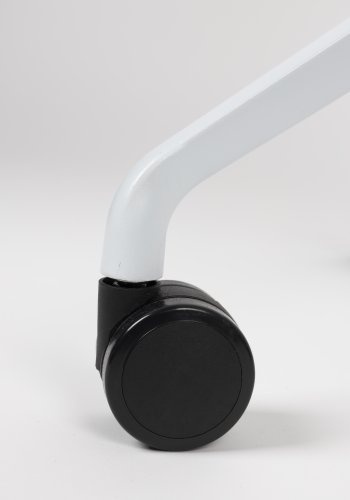 ZUIVER Albert Kuip kontorstol, m. hjul - hvid polyester og hvid aluminium