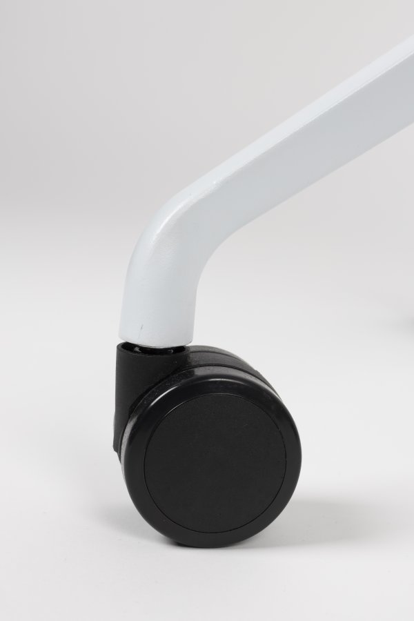 ZUIVER Albert Kuip kontorstol, m. hjul - hvid polyester og hvid aluminium