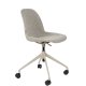 ZUIVER Albert Kuip kontorstol, m. hjul - taupe polyester og taupe aluminium