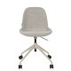 ZUIVER Albert Kuip kontorstol, m. hjul - taupe polyester og taupe aluminium