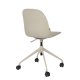 ZUIVER Albert Kuip kontorstol, m. hjul - taupe polyester og taupe aluminium