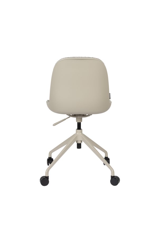 ZUIVER Albert Kuip kontorstol, m. hjul - taupe polyester og taupe aluminium