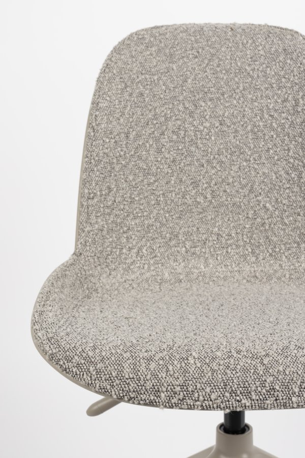 ZUIVER Albert Kuip kontorstol, m. hjul - taupe polyester og taupe aluminium