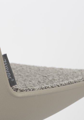 ZUIVER Albert Kuip kontorstol, m. hjul - taupe polyester og taupe aluminium