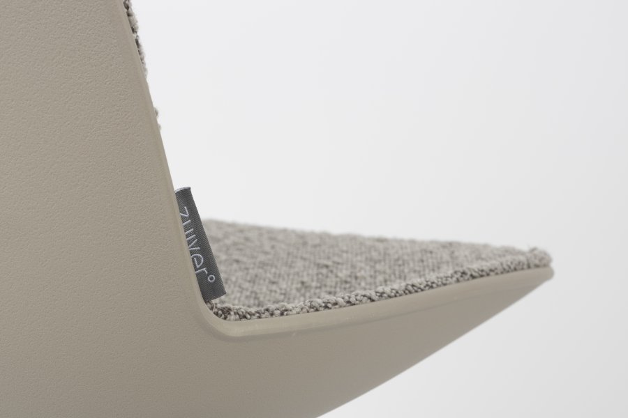 ZUIVER Albert Kuip kontorstol, m. hjul - taupe polyester og taupe aluminium