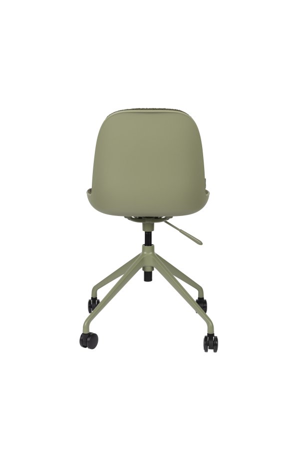 ZUIVER Albert Kuip kontorstol, m. hjul - grn polyester og grn aluminium