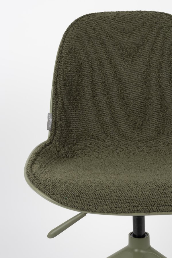 ZUIVER Albert Kuip kontorstol, m. hjul - grn polyester og grn aluminium
