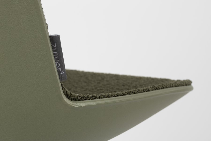 ZUIVER Albert Kuip kontorstol, m. hjul - grn polyester og grn aluminium