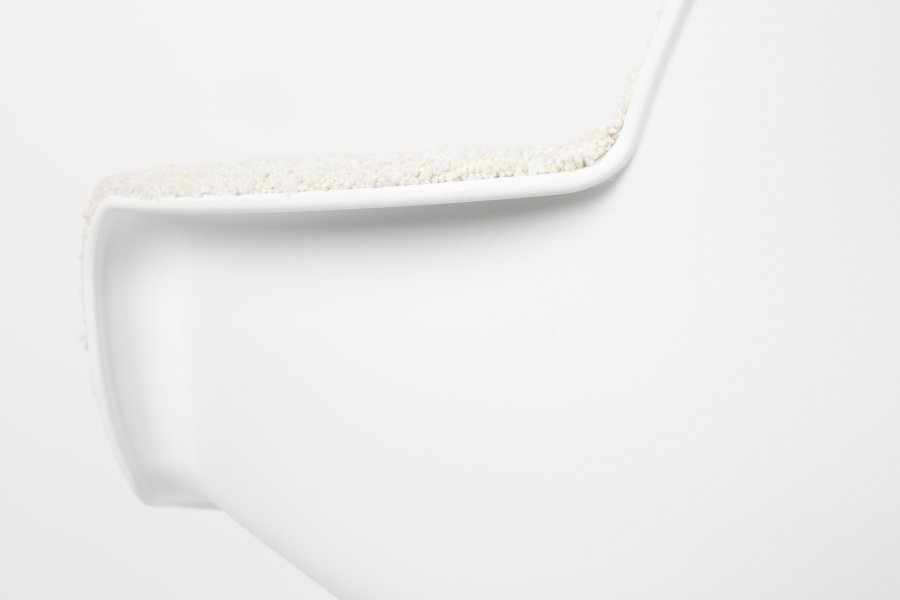 ZUIVER Albert Kuip kontorstol, m. armln og hjul - hvid polyester og hvid aluminium