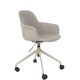 ZUIVER Albert Kuip kontorstol, m. armln og hjul - taupe polyester og taupe aluminium