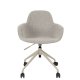 ZUIVER Albert Kuip kontorstol, m. armln og hjul - taupe polyester og taupe aluminium